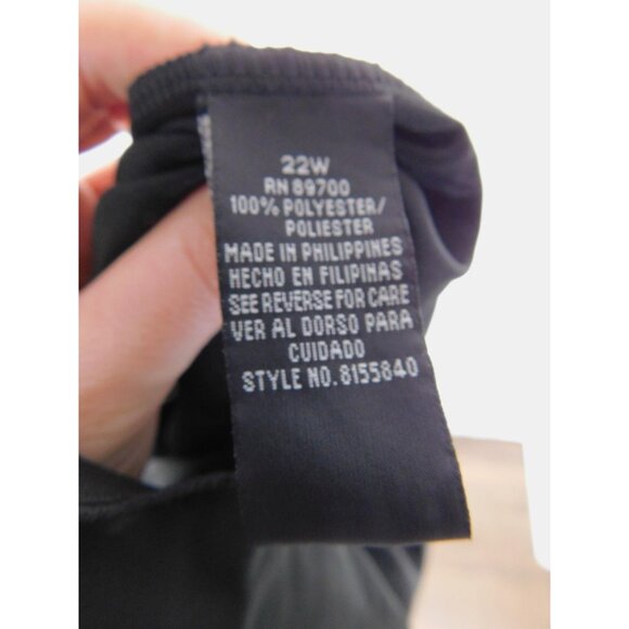 Sunhee Woman Black Pleated Midi Dress 22W - Square Neck Flutter Sleeve - Excelle - Picture 11 of 12